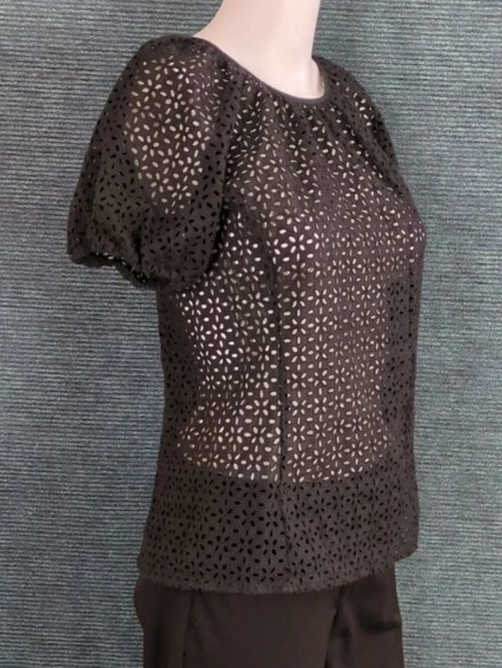 J. Crew Re-Imagined by J. Crew Eyelet Top, Puff Sleeves
